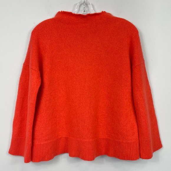 SMINFINITY 100% Cashmere Orange Thick Heavy Chunky Knit Boxy Mock Neck Sweater M - Picture 10 of 16